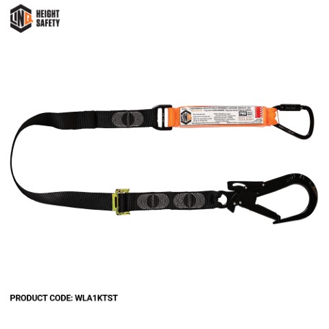 LINQ WEBBING LANYARD ADJUST SNG LEG 1 X KARABINER 1 X SCAFF HOOK